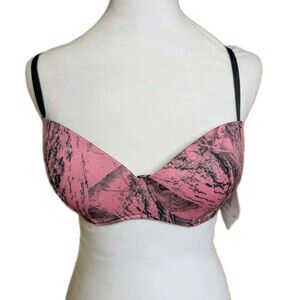 NEW Naked North Pink Camo Bra 34C Camouflage Lingerie Padded 601639 NWT
